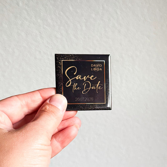 Save the date Luxe Zwart